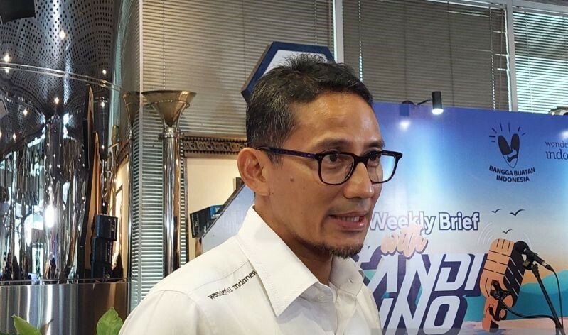 Menteri Pariwisata dan Ekonomi Kreatif (Menparekraf) Sandiaga Uno yang ditemui dalam sesi temu wartawan di Jakarta, Senin